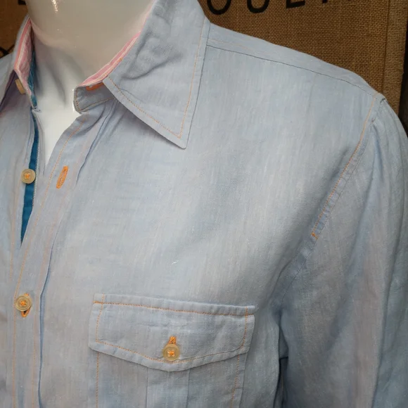 💥Clearance💥 Arnold Zimberg Linen and Cotton Shirt, M - Picture 2 of 11